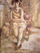 Jules Pascin Have red hair Lass oil painting on canvas